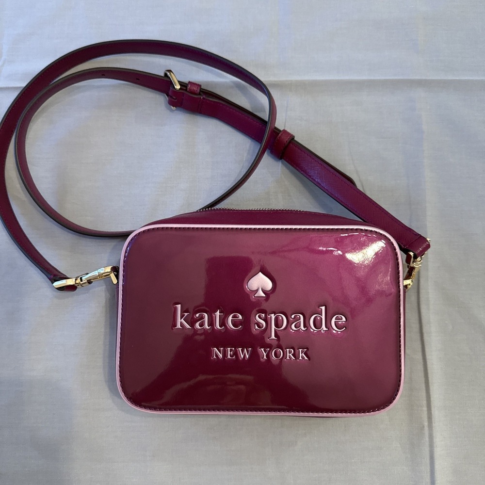 New Kate Spade Oh Snap Mini Camera Bag Dark Raspberry Multi